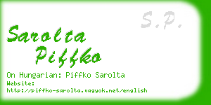 sarolta piffko business card